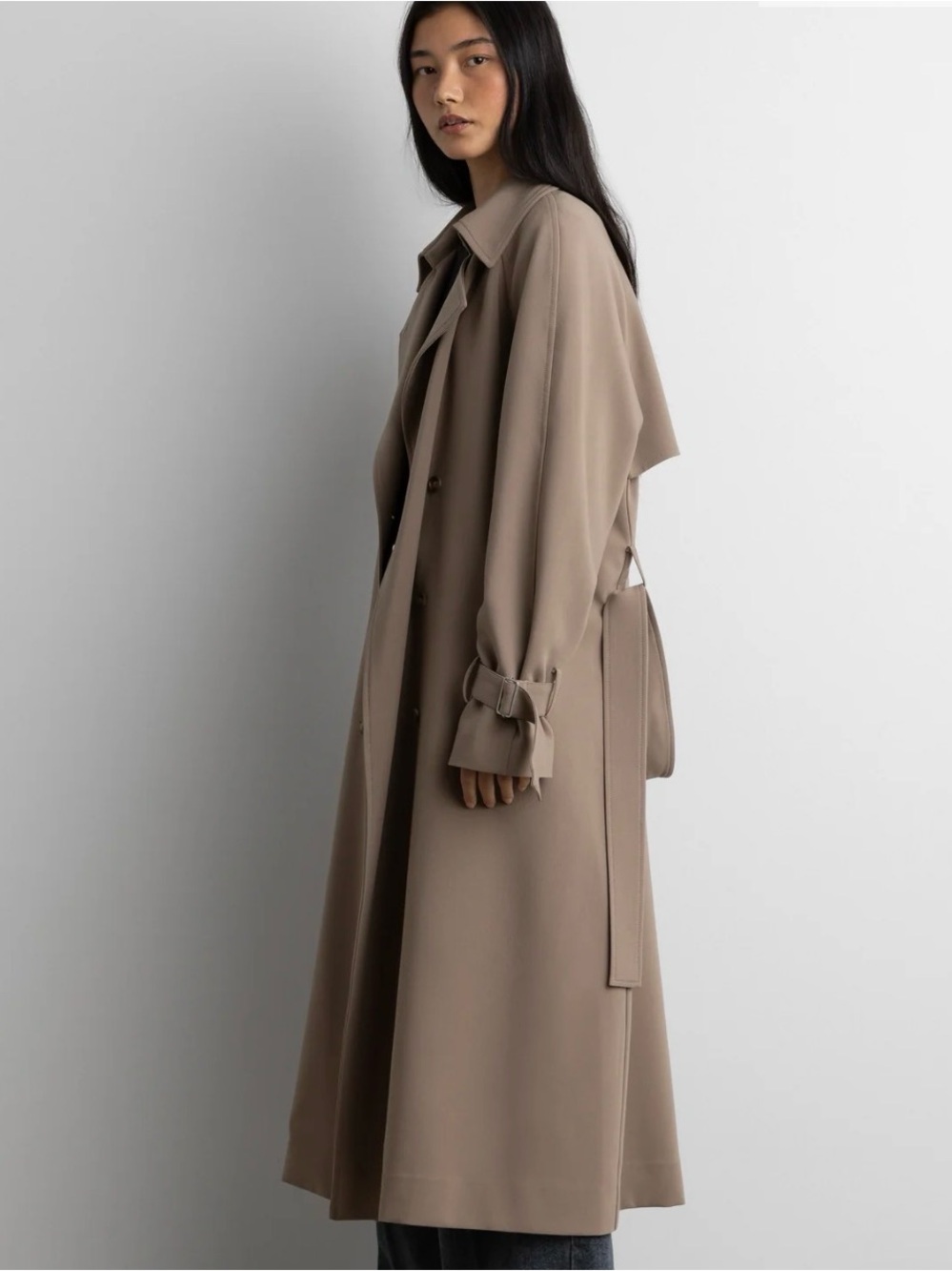 OAK + FORT Oversized Trench Coat Brindle S NWT